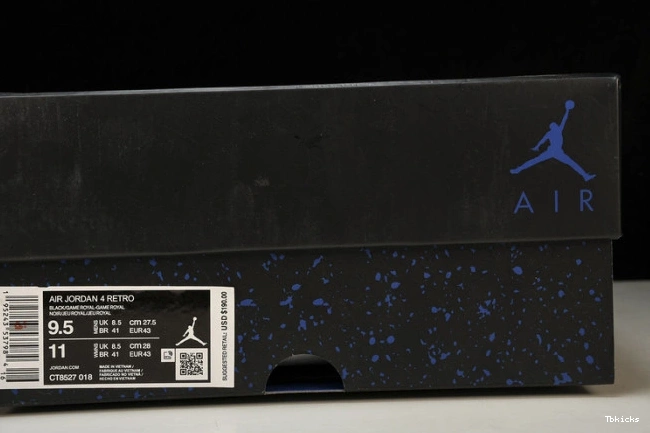 Reps TBK Retro CT8527-018 Game Black Royal Jordan 4 0728